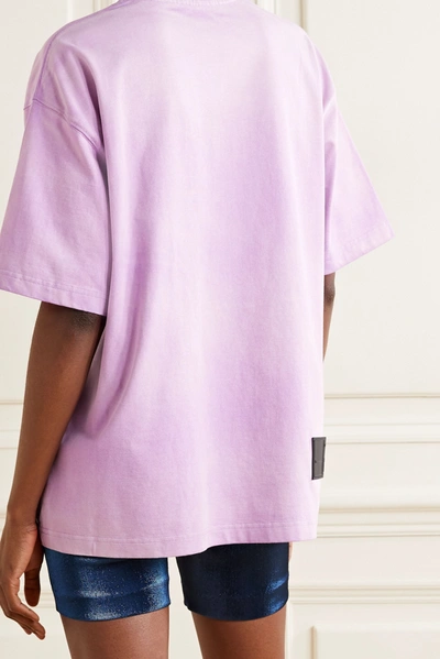 Shop We11 Done Oversized Printed Cotton-jersey T-shirt In Lavender