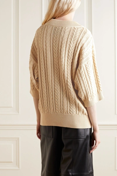 Shop I Love Mr Mittens Cable-knit Cotton Sweater In Cream