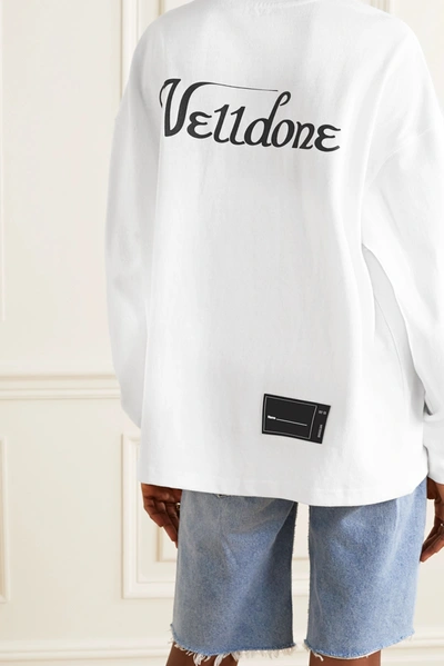 Shop We11 Done Oversized Printed Appliquéd Cotton-jersey T-shirt In White