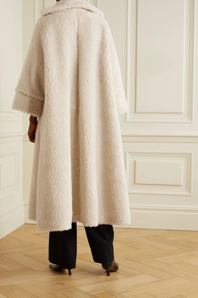 Shop Bernadette Harrold Oversized Faux Shearling Coat In Beige