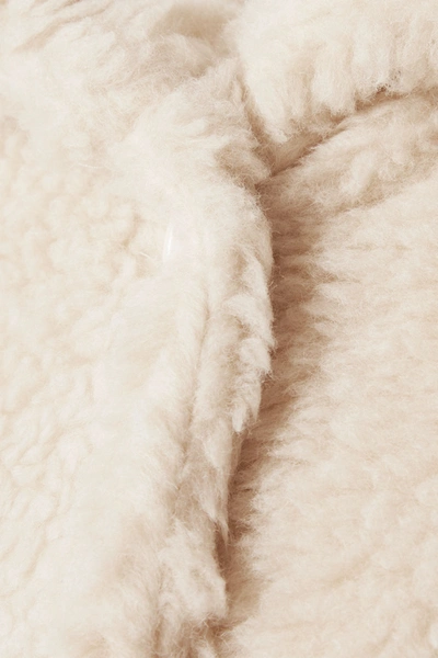 Shop Bernadette Harrold Oversized Faux Shearling Coat In Beige