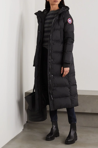 Shop Canada Goose Alliston Hooded Quilted Ripstop Down Coat In Black