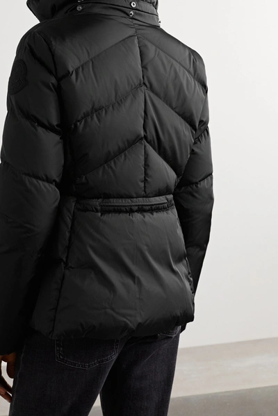Shop Moncler Aloes Hooded Belted Quilted Shell Down Jacket In Black
