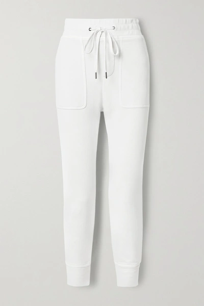 Shop James Perse Lotus Cotton-jersey Track Pants In White