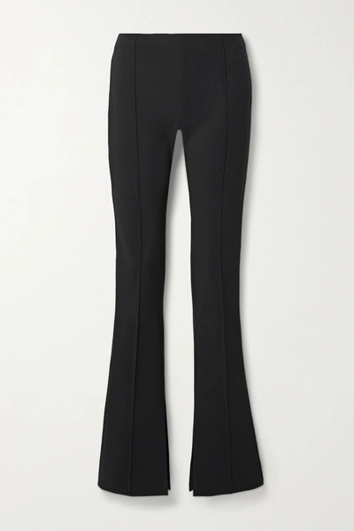 Shop Adam Lippes Stretch-crepe Flared Pants In Black