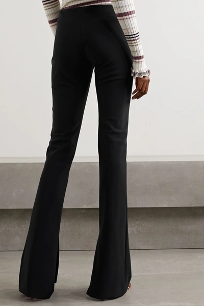 Shop Adam Lippes Stretch-crepe Flared Pants In Black