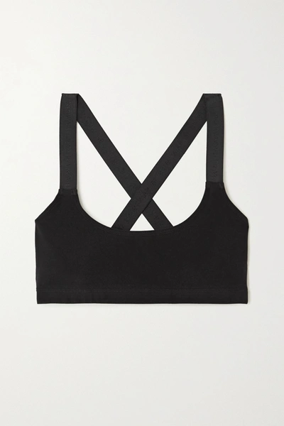 Balmain Logo Stretch Jersey Sports Bra Top