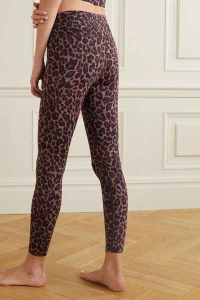 Shop Varley Luna Leopard-print Stretch Leggings In Brown