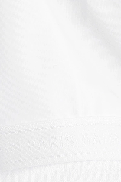 Shop Balmain Stretch-cotton Jersey Soft-cup Bra In White