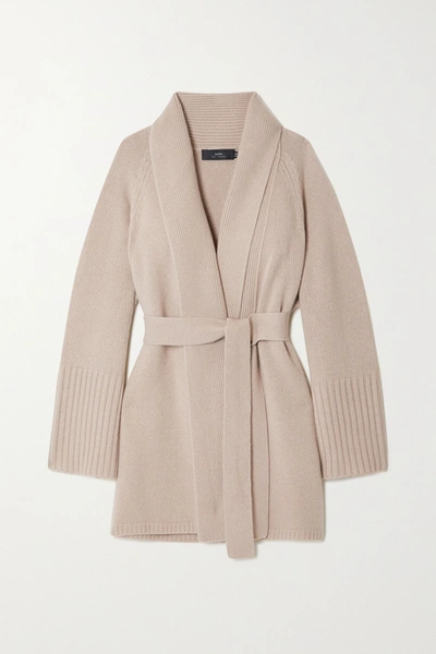 Shop Arch4 + Net Sustain Charlotte Mews Belted Cashmere Cardigan In Sand