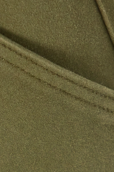 Shop J Brand Arkin Cropped Cotton-blend Sateen Track Pants In Green