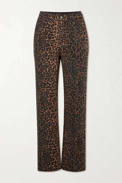 Shop Ksubi Dynamo Leopard-print High-rise Straight-leg Jeans In Leopard Print
