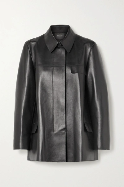 Shop Akris Leather Jacket In Black