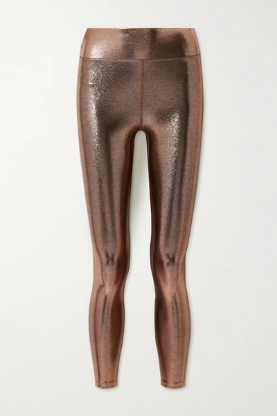 Shop Heroine Sport Marvel Metallic Stretch Leggings In Bronze