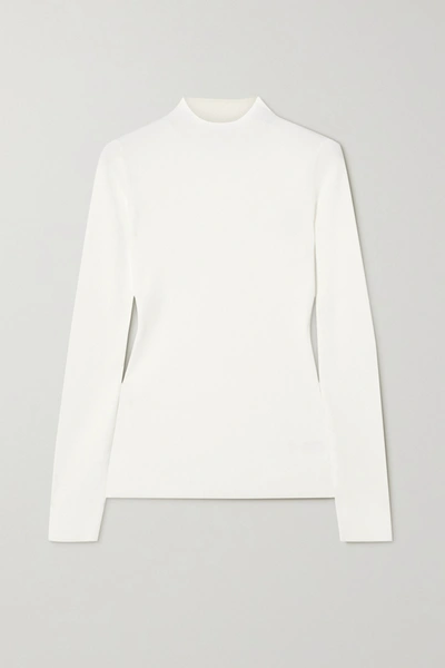 Shop Theory Leenda Ribbed-knit Sweater In White