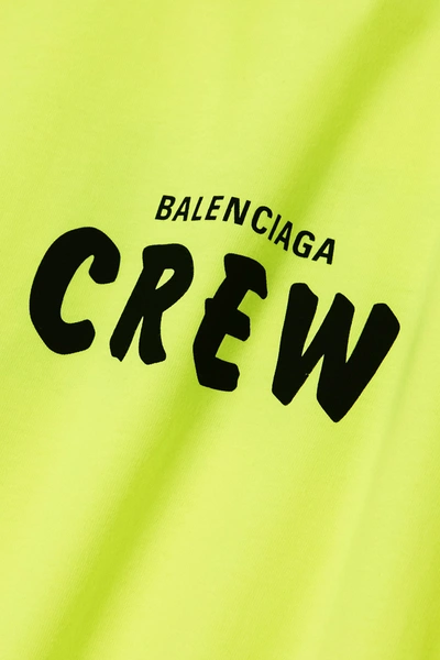 Shop Balenciaga Oversized Neon Printed Cotton-jersey T-shirt In Yellow