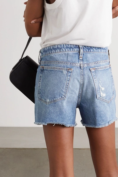 Shop Rag & Bone Dre Distressed Denim Shorts In Dark Denim