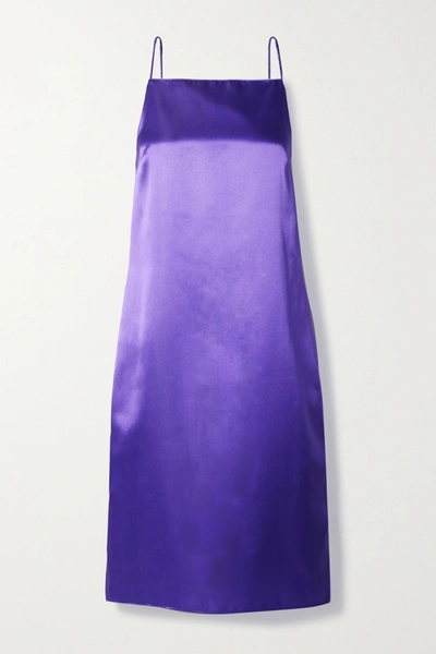 Shop Kwaidan Editions Satin Dress In Violet