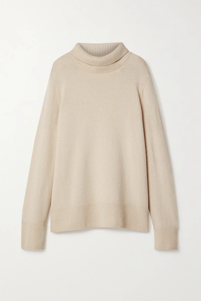 Shop The Row Milina Wool And Cashmere-blend Turtleneck Sweater In Beige