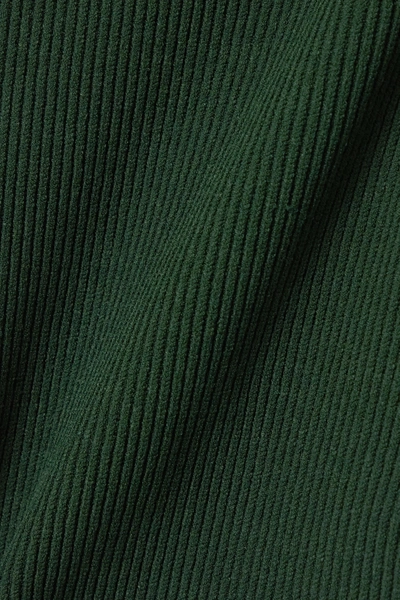 Shop Khaite Beth Ribbed-knit Midi Dress In Green