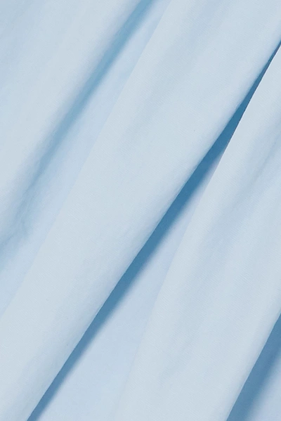 Shop Andersson Bell Daphne Asymmetric Wrap-effect Poplin Blouse In Light Blue