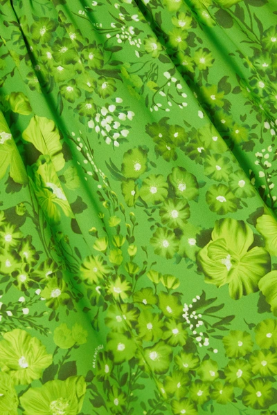 Shop Balenciaga Floral-print Crepe Blouse In Green