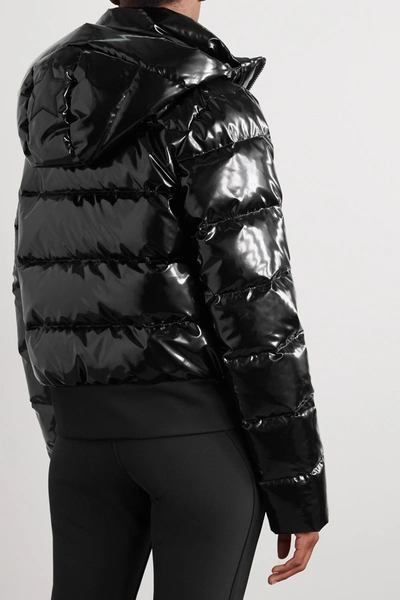 Shop Goldbergh Aura Hooded Quilted Glossed Down Ski Jacket In Black