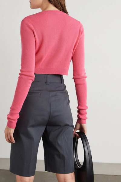 Shop Gauge81 Durham Twist-front Ribbed Cashmere Sweater In Pink