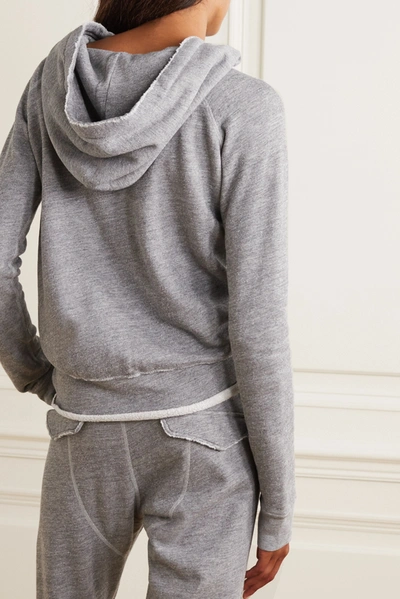 Shop Nili Lotan Rayne Mélange Cotton-blend Jersey Hoodie In Gray