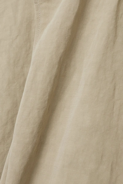 Shop Lauren Manoogian Organic Cotton And Linen-blend Wrap Jumpsuit In Mushroom