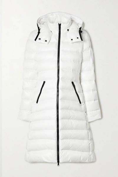 Shop Moncler Moka Hooded Quilted Shell Down Coat In White