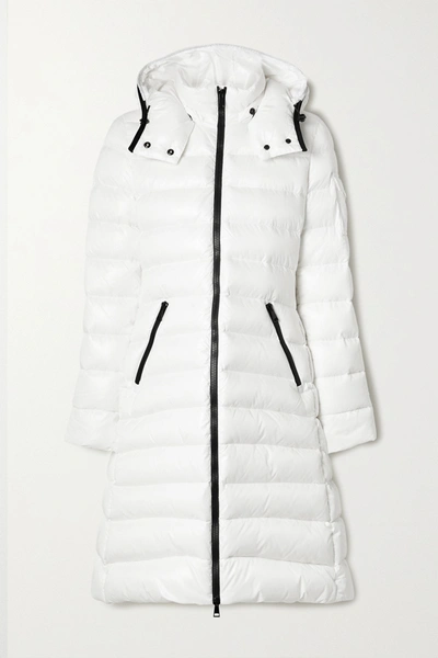 Moka Shiny Fitted Puffer Coat With Hood In White