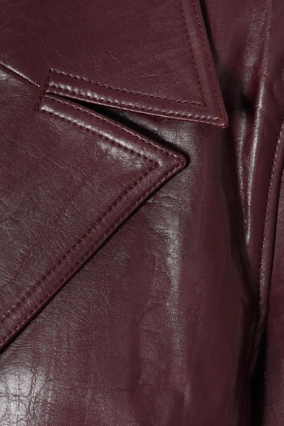 Shop Lvir Faux Leather Coat In Burgundy