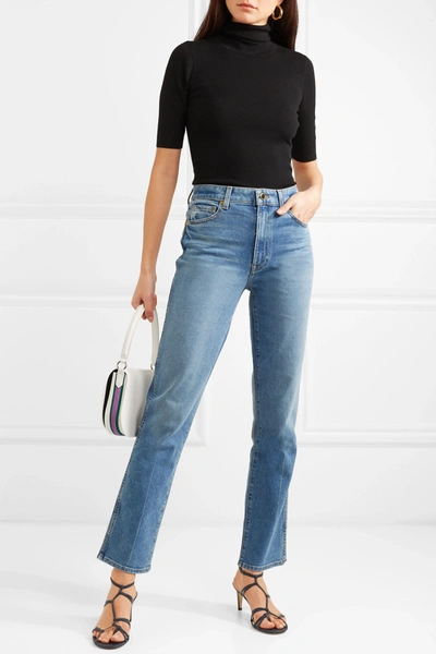 Shop Khaite Victoria High-rise Straight-leg Jeans In Indigo