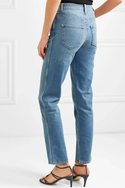 Shop Khaite Victoria High-rise Straight-leg Jeans In Indigo