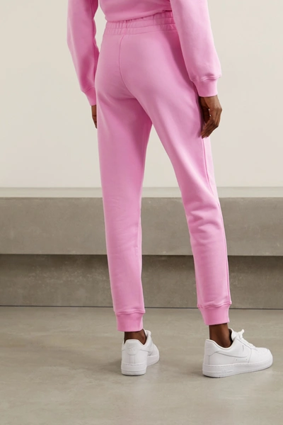Shop Moschino Cotton-jersey Track Pants In Baby Pink