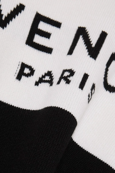 Shop Givenchy Two-tone Intarsia Cashmere Sweater In Black