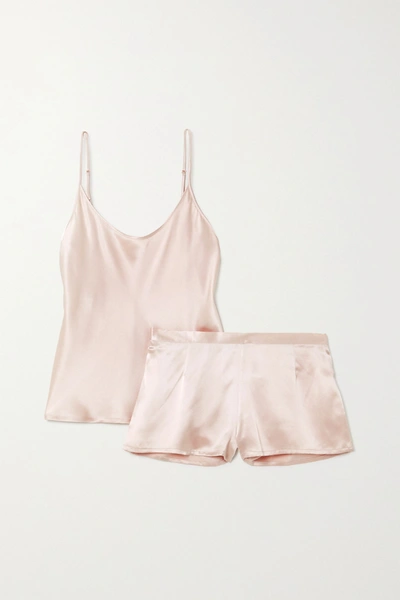 Shop La Perla Silk-satin Pajama Set In Pink