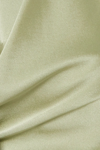 Shop Materiel Cutout Silk-blend Satin Midi Dress In Green