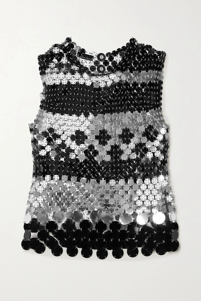 Shop Rabanne Paillette-embellished Chainmail Tank In Silver