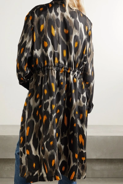 Shop R13 Velvet-trimmed Leopard-print Cupro Jacket In Gray