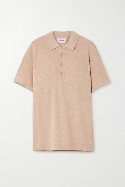 Shop Holzweiler Sagveien Cotton-piqué Polo Shirt In Beige