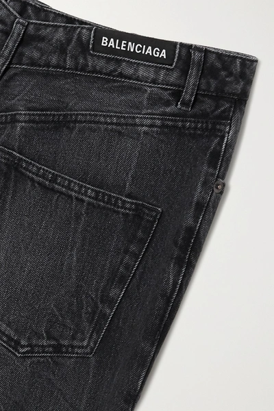 Shop Balenciaga High-rise Straight-leg Jeans In Black