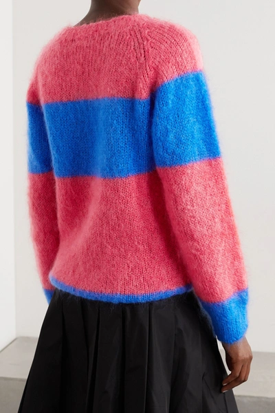 Shop Molly Goddard Noah Striped Mohair-blend Sweater In Fuchsia
