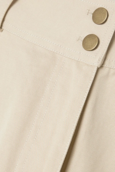 Shop Ulla Johnson Fleet Tencel And Cotton-blend Twill Tapered Pants In Beige