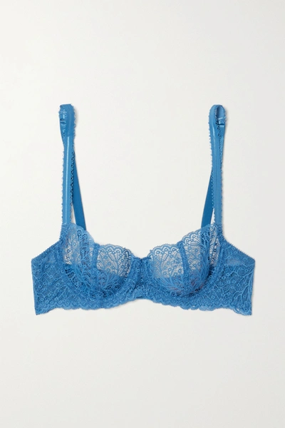 Allegra Stretch-lace Underwired Balconette Bra In Forget Me Not
