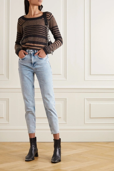 Shop Ksubi Pointer Slim-leg Jeans In Light Denim