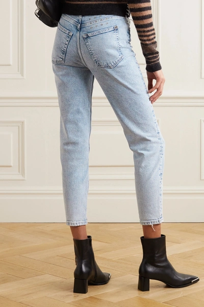 Shop Ksubi Pointer Slim-leg Jeans In Light Denim