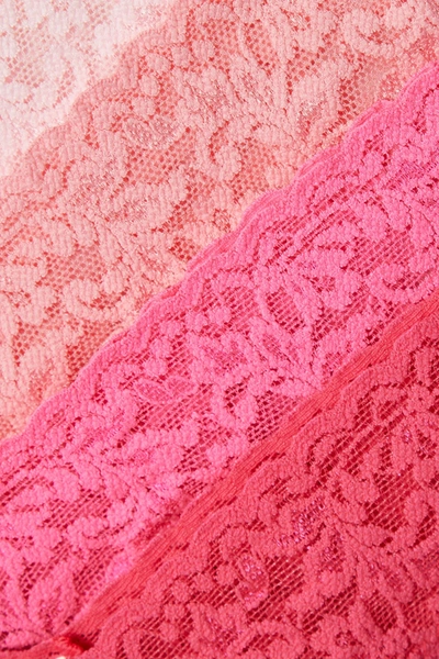 Shop Hanky Panky + Stoney Clover Lane + Net Sustain Signature Set Of 25 Stretch-lace Thongs In Pink