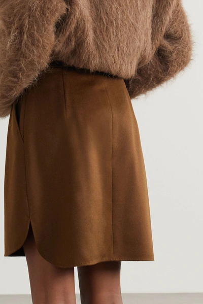 Shop Max Mara Zorro Camel Hair Mini Skirt In Brown
